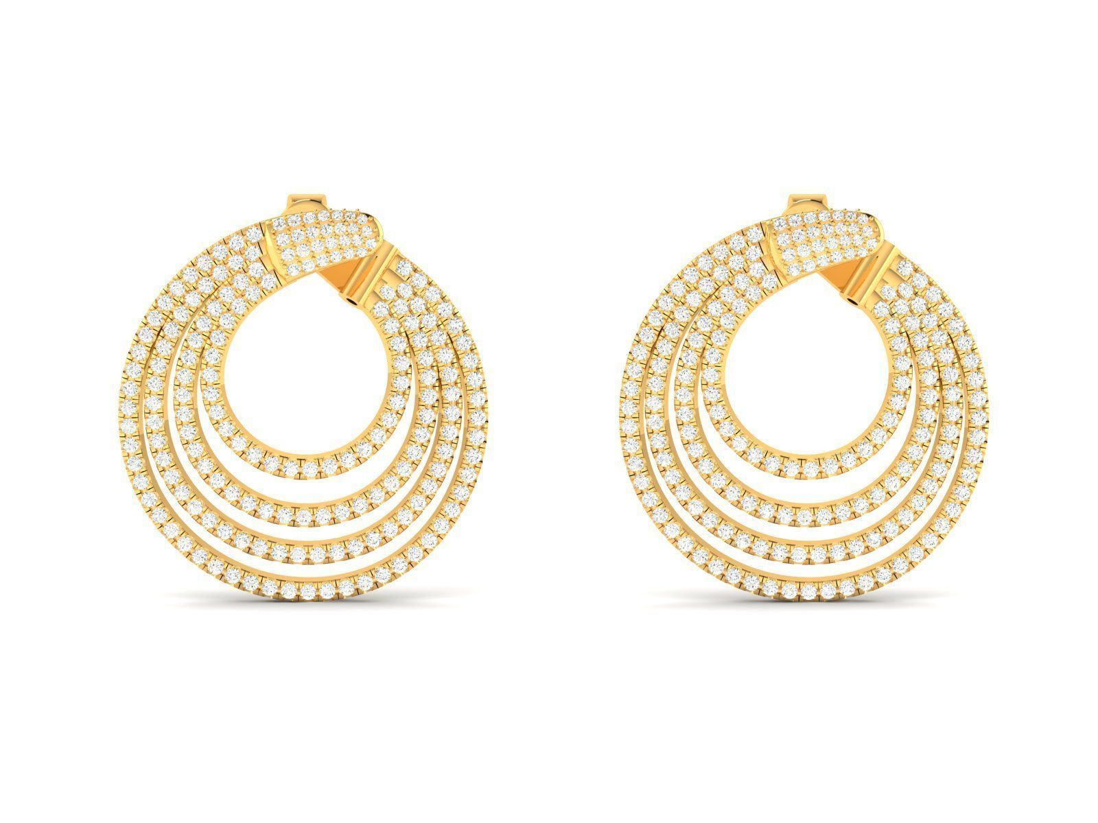 Diamond Studs Earrings 3dm render details 3D print model_5