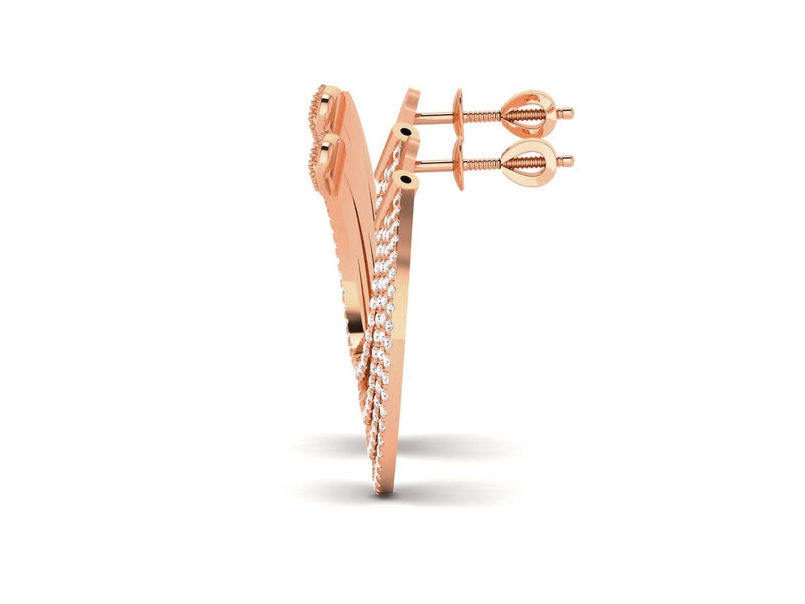 Diamond Studs Earrings 3dm render details 3D print model_7