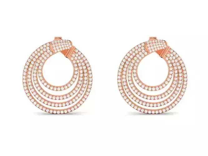Diamond Studs Earrings 3dm render details