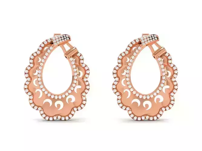 Diamond Studs Earrings 3dm render details