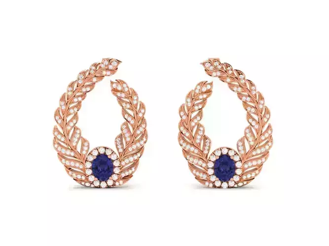 Diamond Studs Earrings 3dm render details