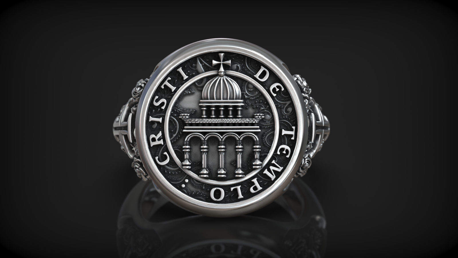Cristi De Templo Templar Knights Jesus Symbols Signet 3D print model_1