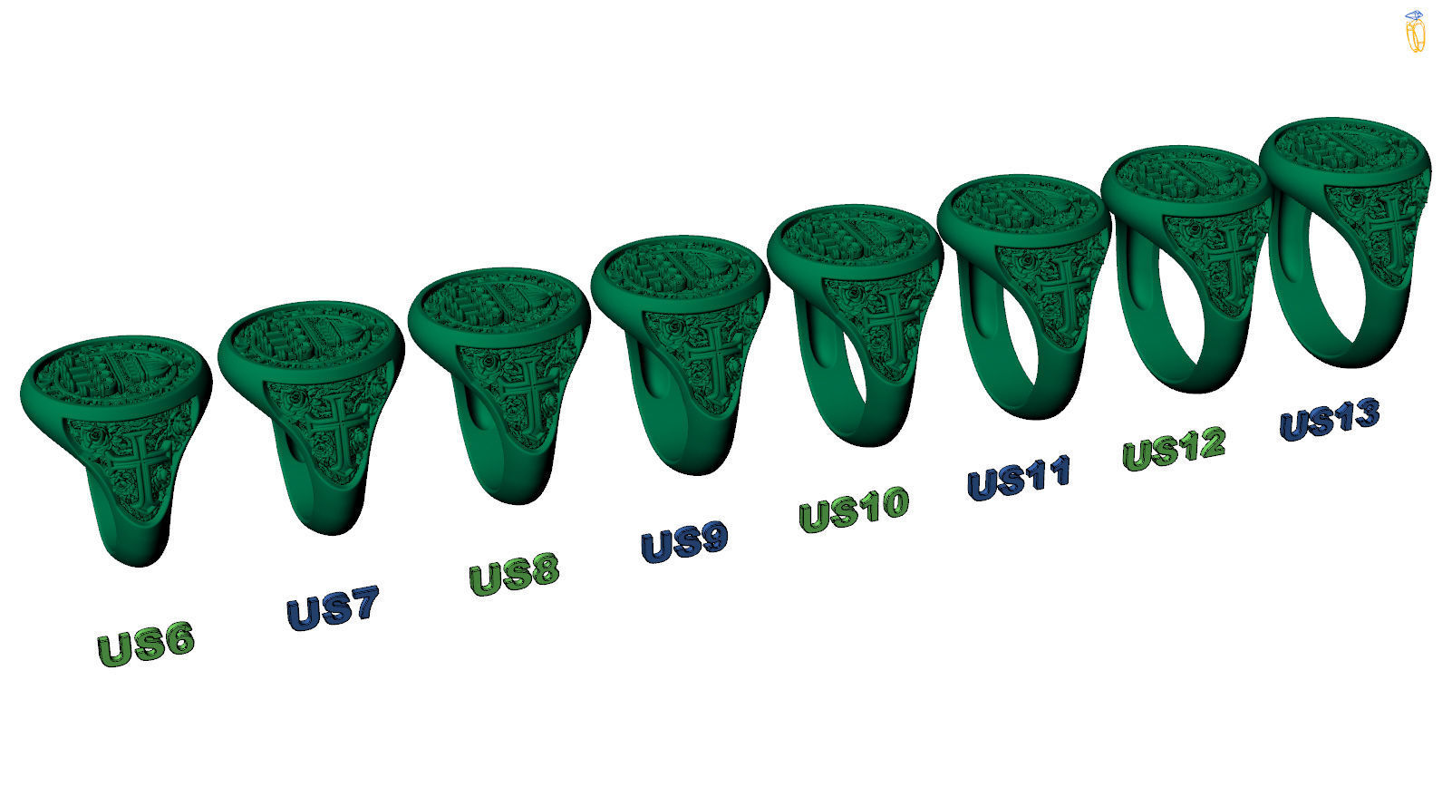 Cristi De Templo Templar Knights Jesus Symbols Signet 3D print model_7