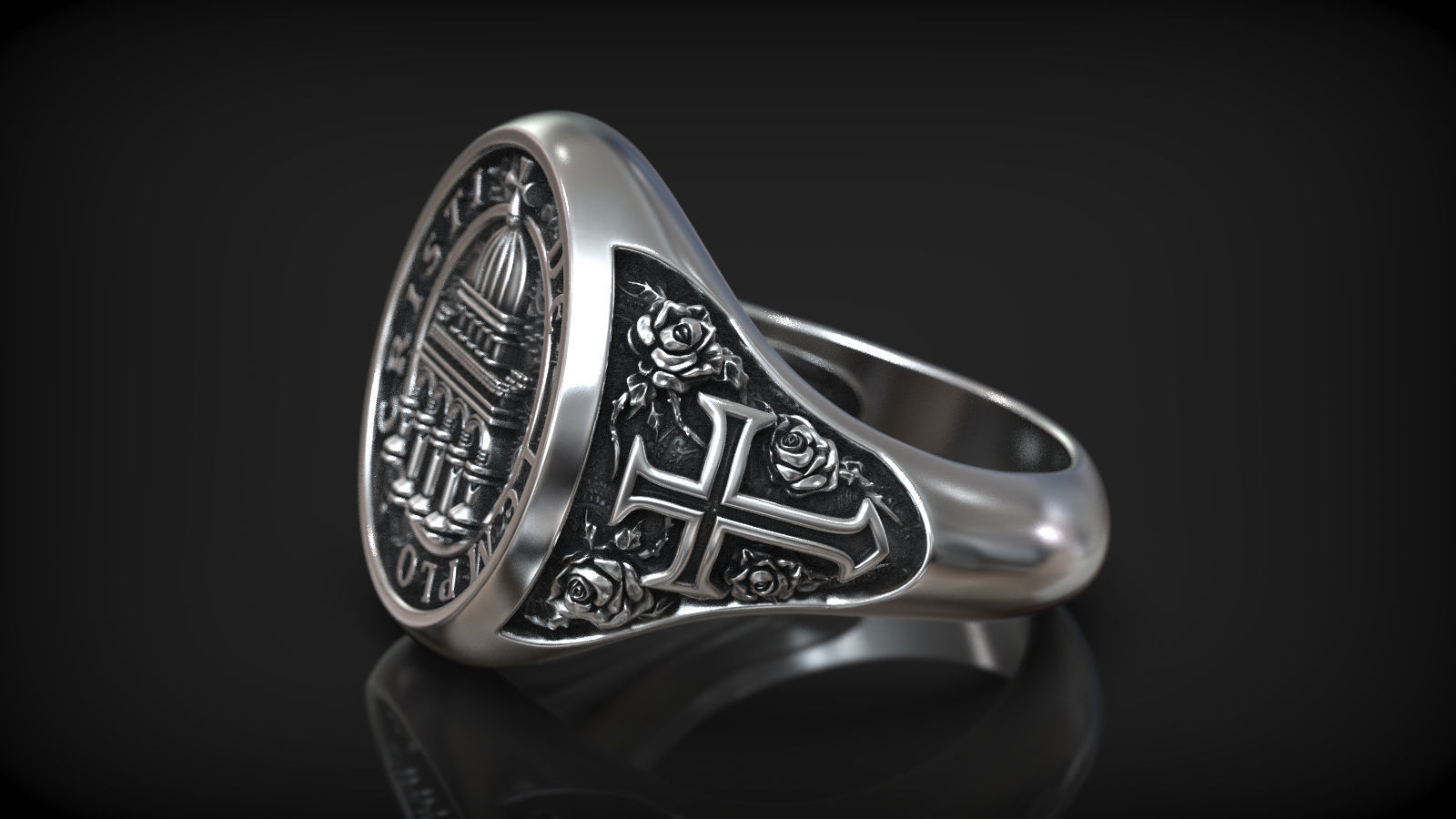 Cristi De Templo Templar Knights Jesus Symbols Signet 3D print model_3