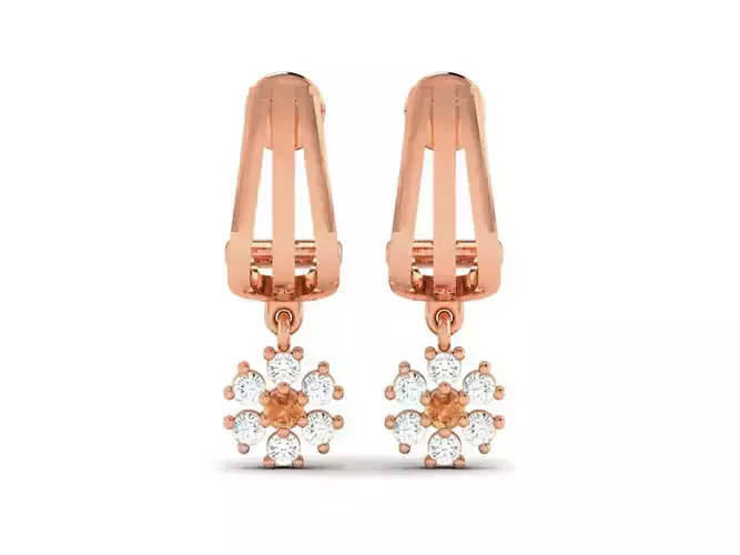 Diamond Hanging Earrings 3dm render details