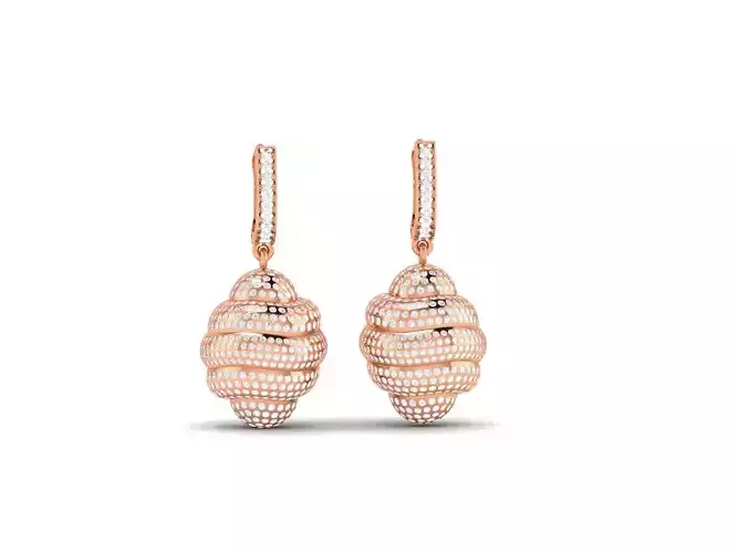 Diamond Drops Earrings 3dm render details