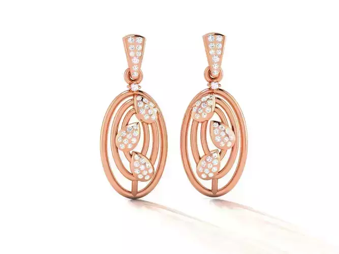 Diamond Studs Earrings 3dm render details