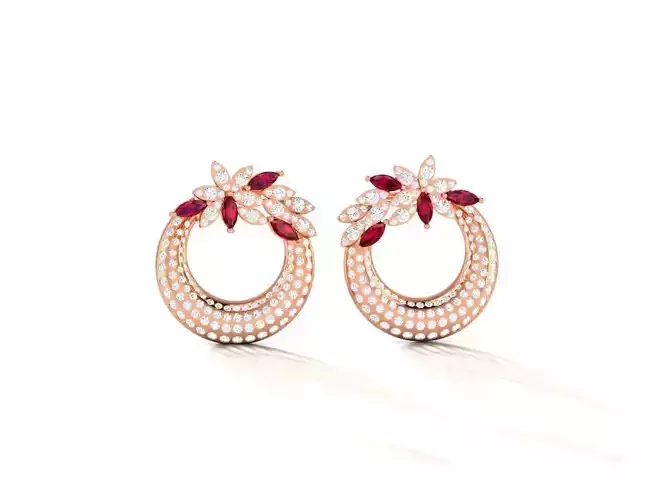 Diamond Studs Earrings 3dm render details