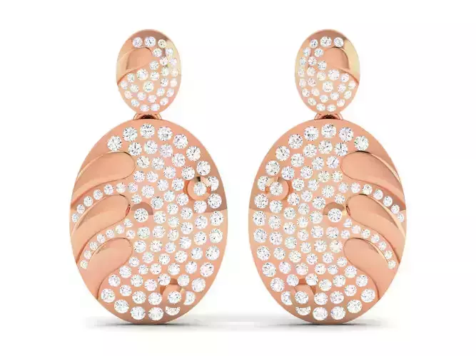 Diamond Drops Earrings 3dm render details