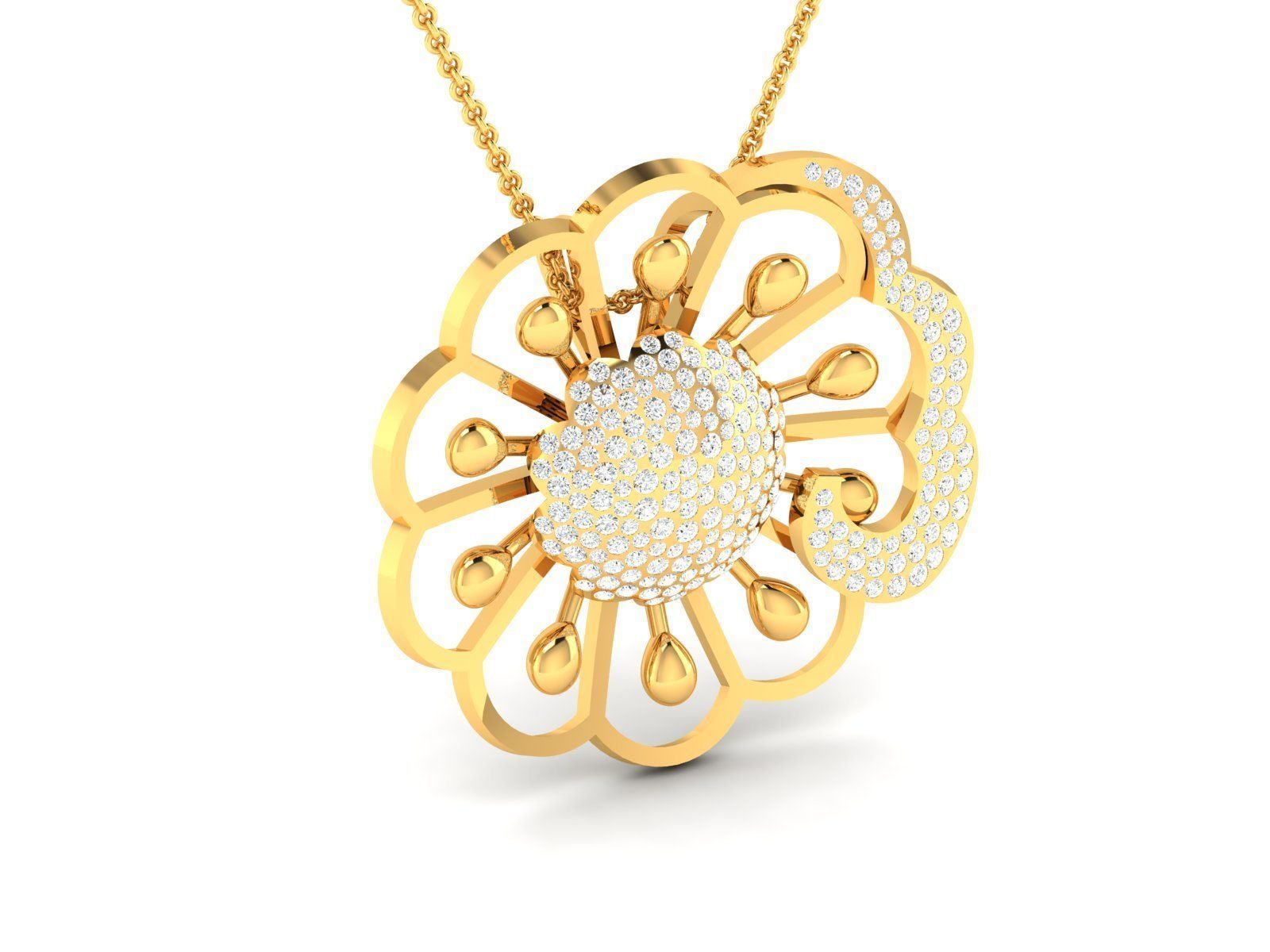 Diamond Pendant 3dm render details 3D print model_1