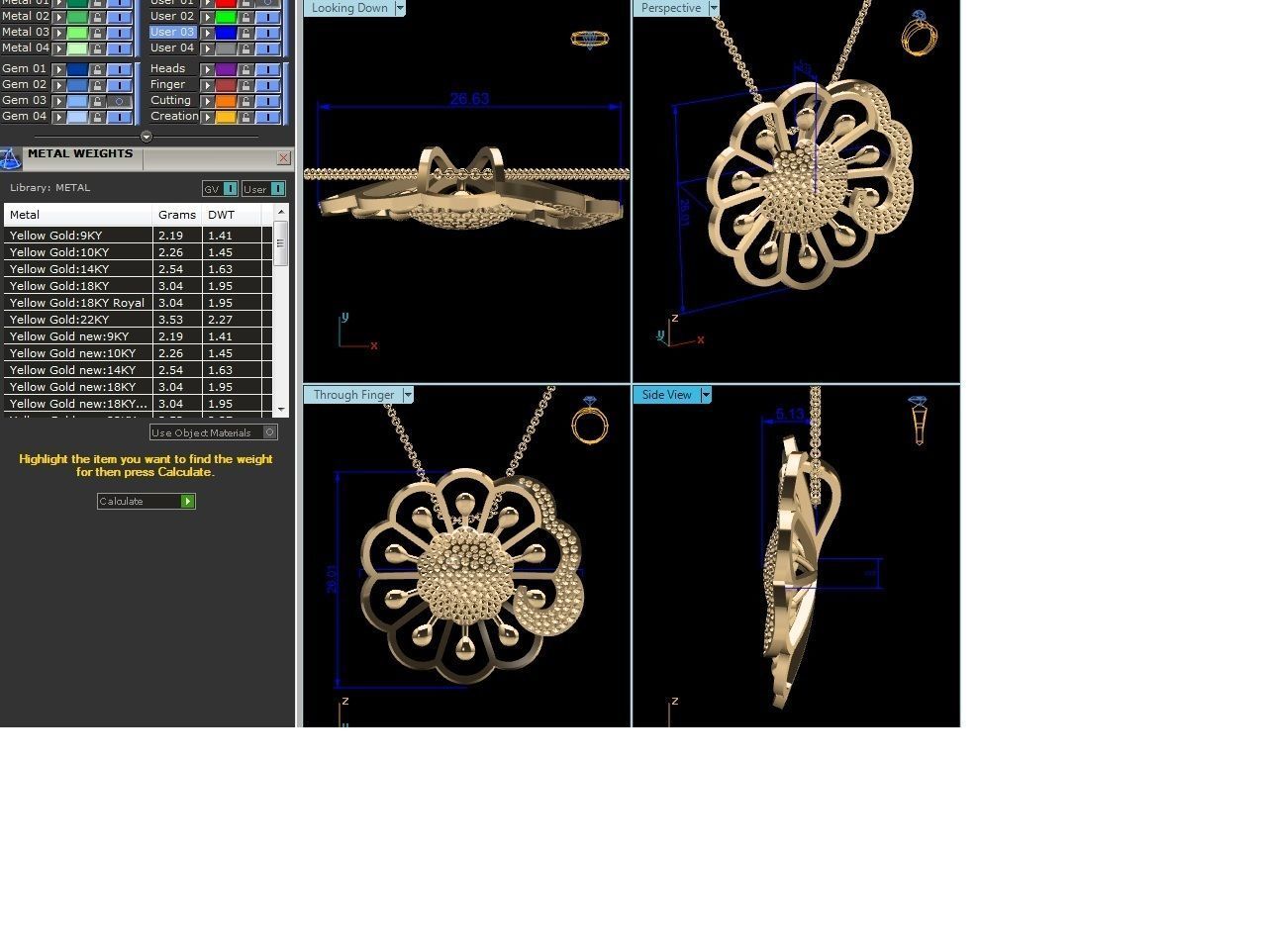 Diamond Pendant 3dm render details 3D print model_4