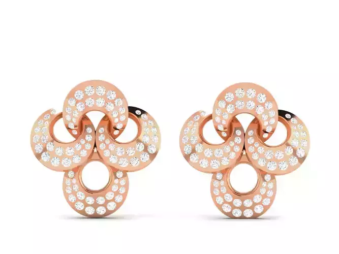 Diamond Studs Earrings 3dm render details