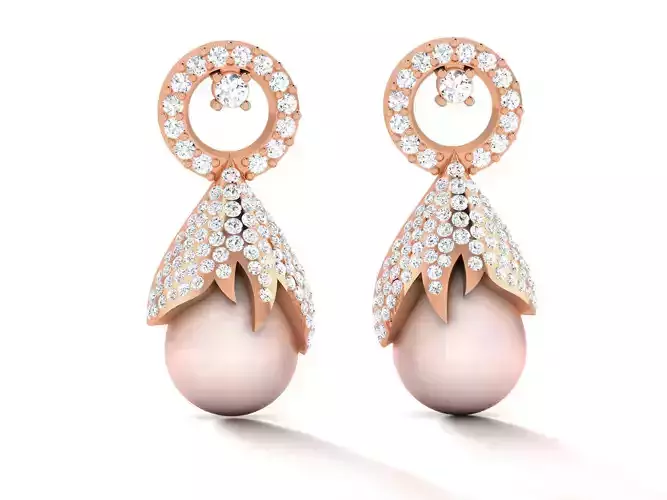 Diamond Studs Earrings 3dm render details