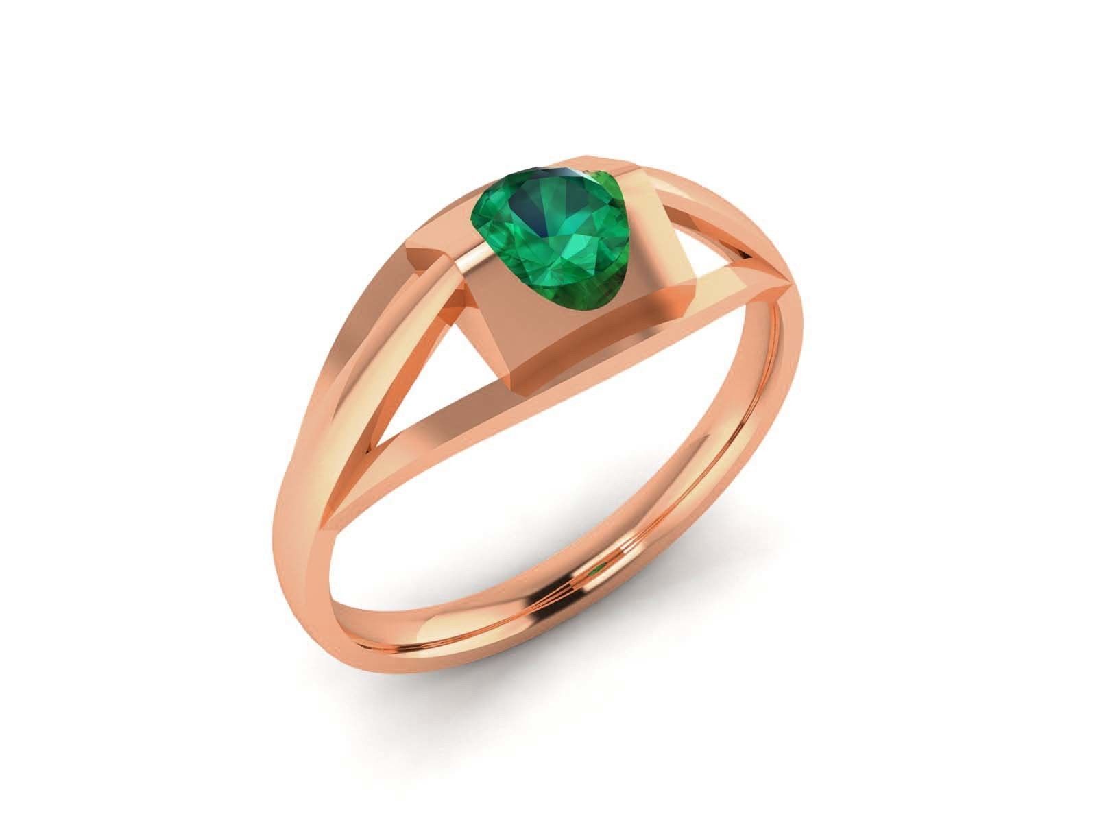 Emerald Ring 3dm render detail 3D print model_3