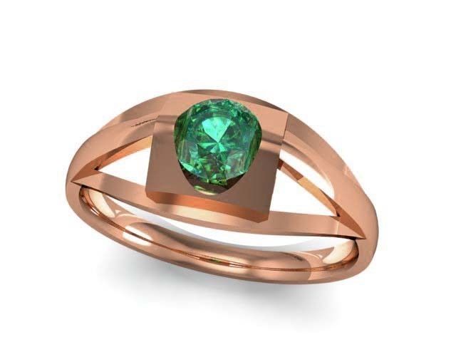 Emerald Ring 3dm render detail 3D print model_15