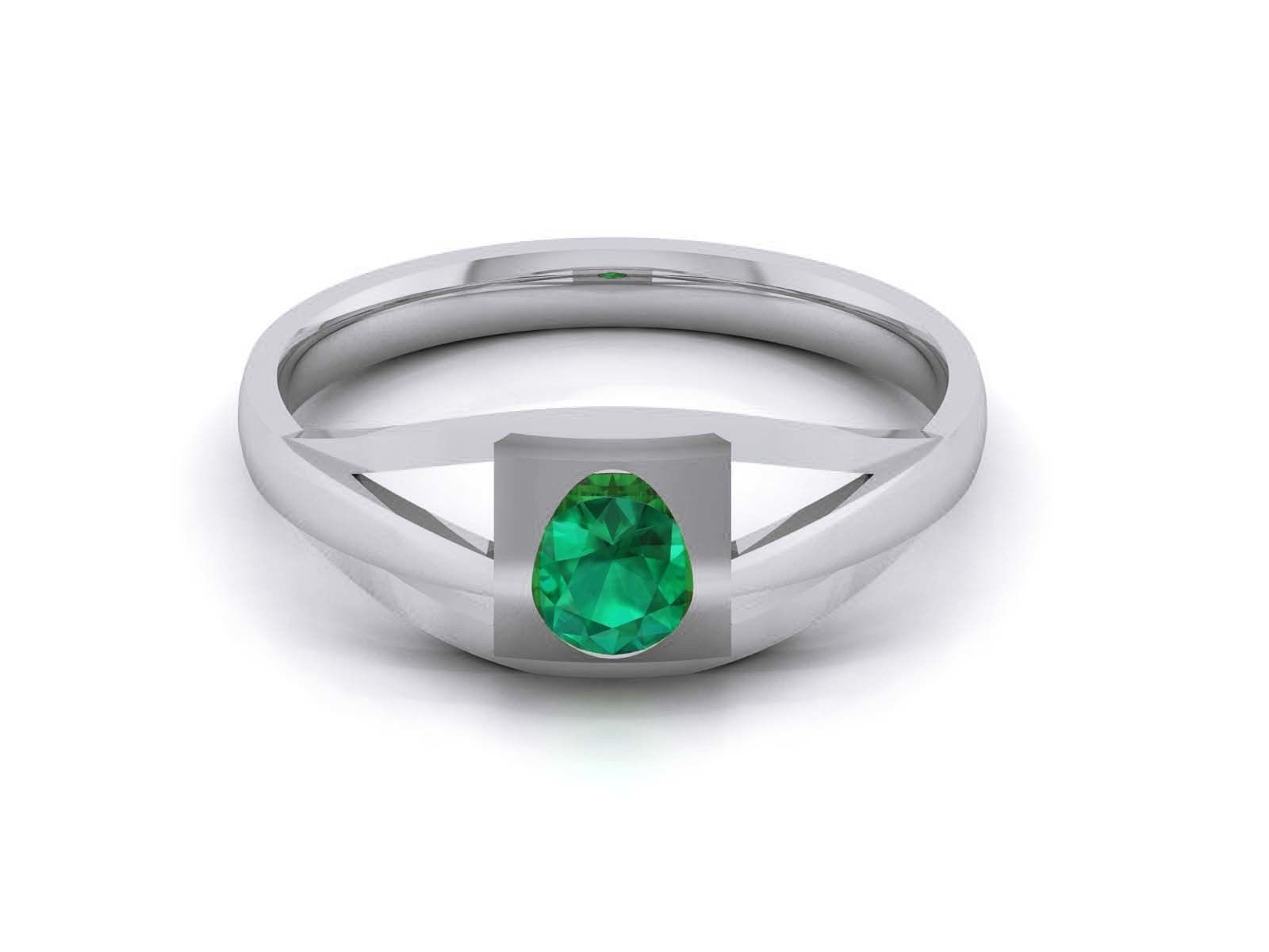 Emerald Ring 3dm render detail 3D print model_11