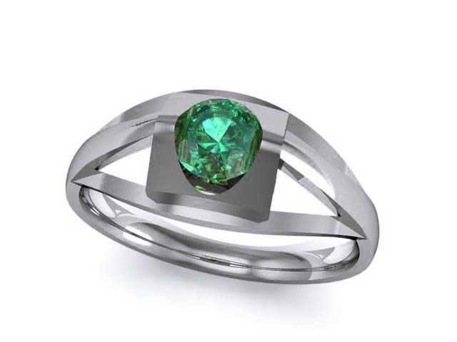 Emerald Ring 3dm render detail 3D print model_14