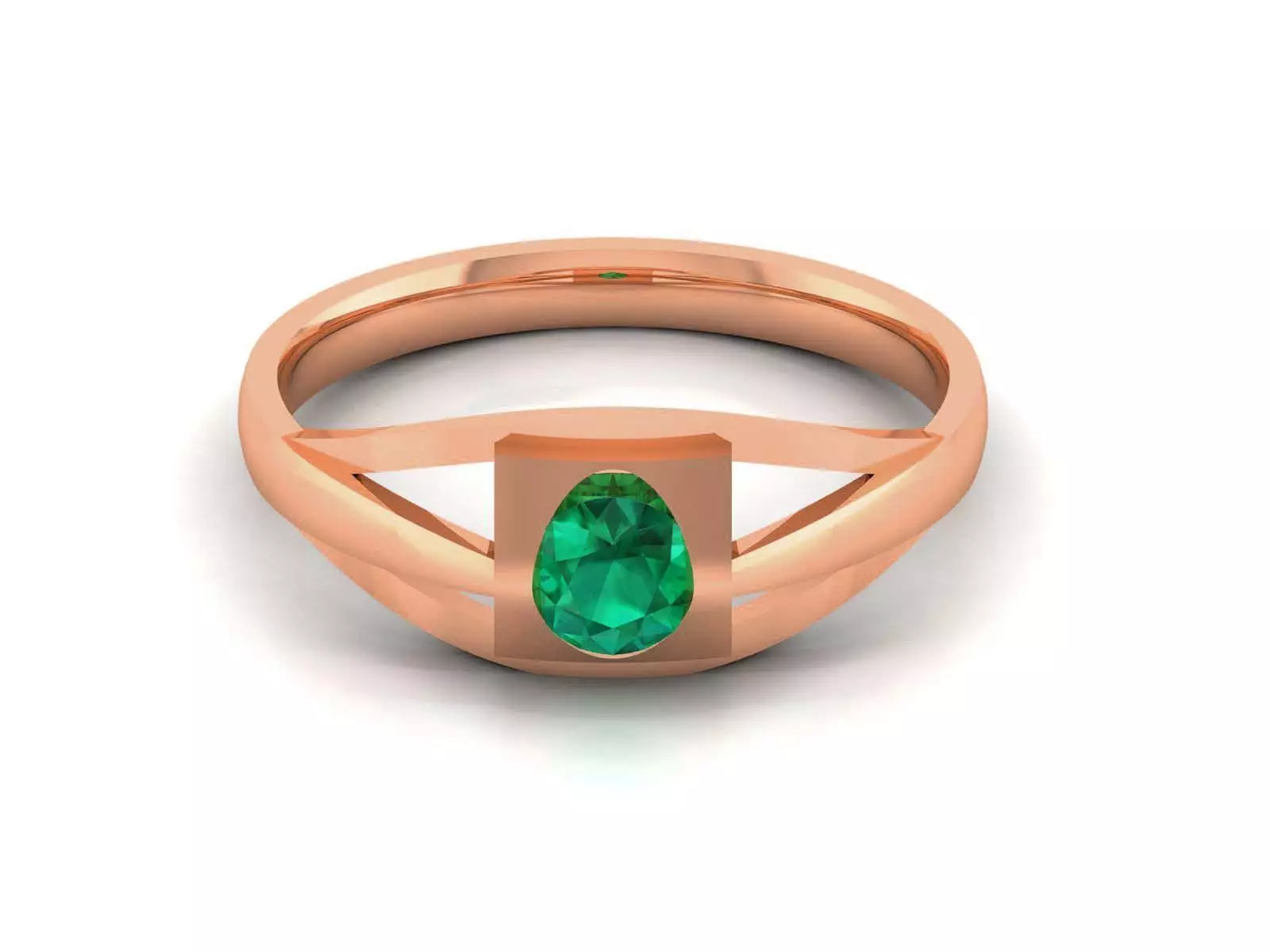 Emerald Ring 3dm render detail 3D print model_0