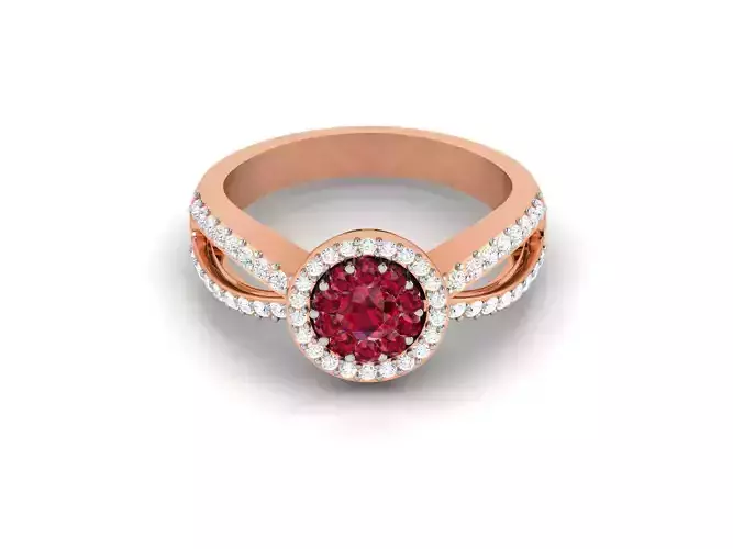Halo Ruby Ring