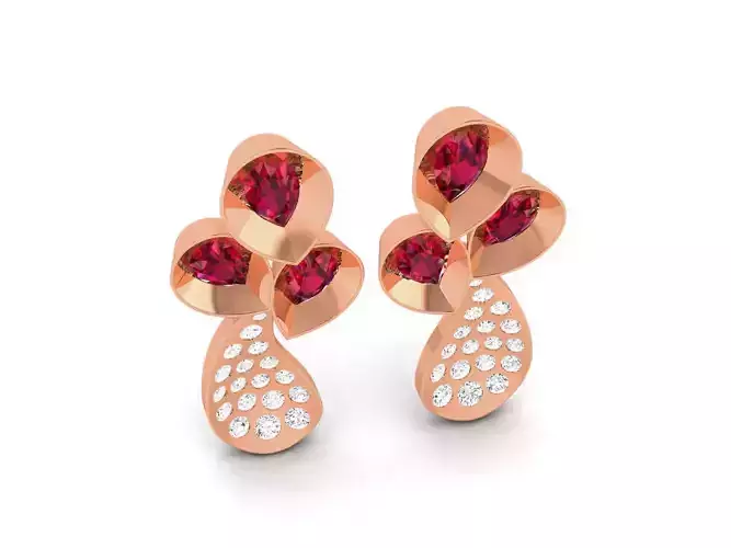 Diamond Studs Earrings 3dm render details