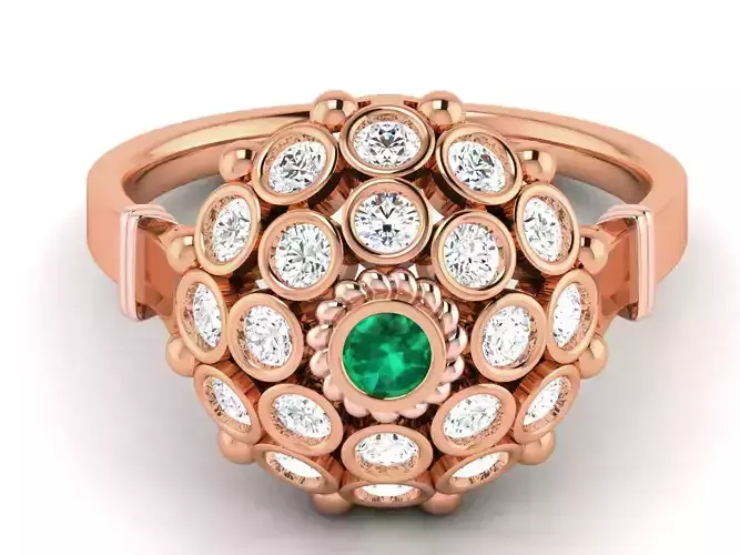  Diamond Flower Ring 3dm render detail 3D print model
