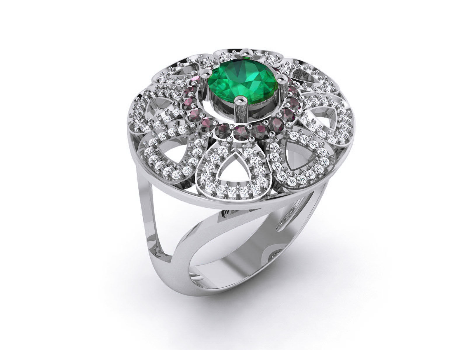 Women Diamond Ring 3dm render detail 3D print model_3