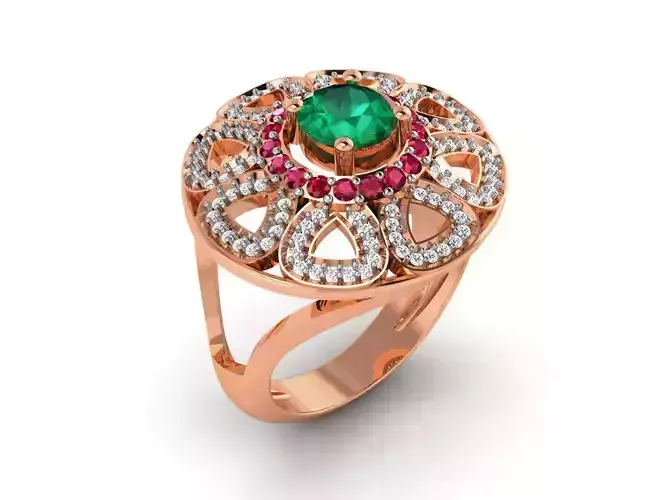 Women Diamond Ring 3dm render detail