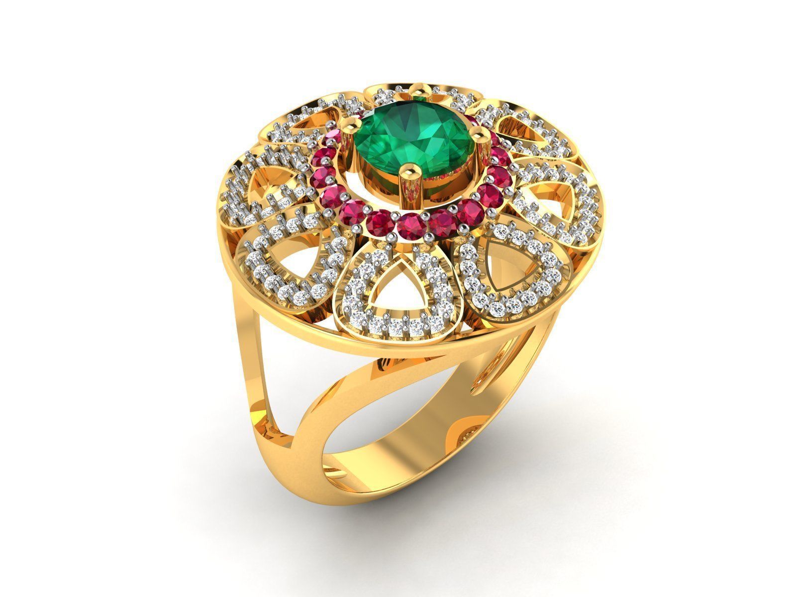 Women Diamond Ring 3dm render detail 3D print model_2