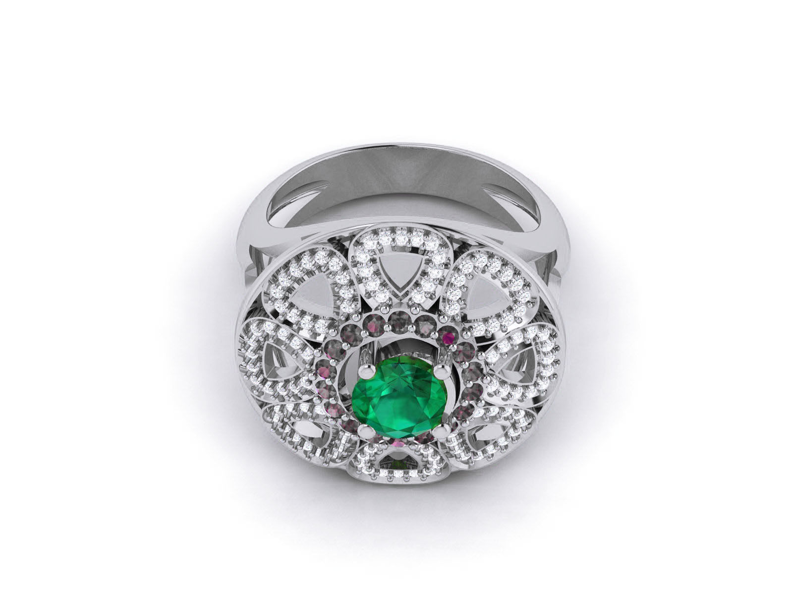 Women Diamond Ring 3dm render detail 3D print model_11