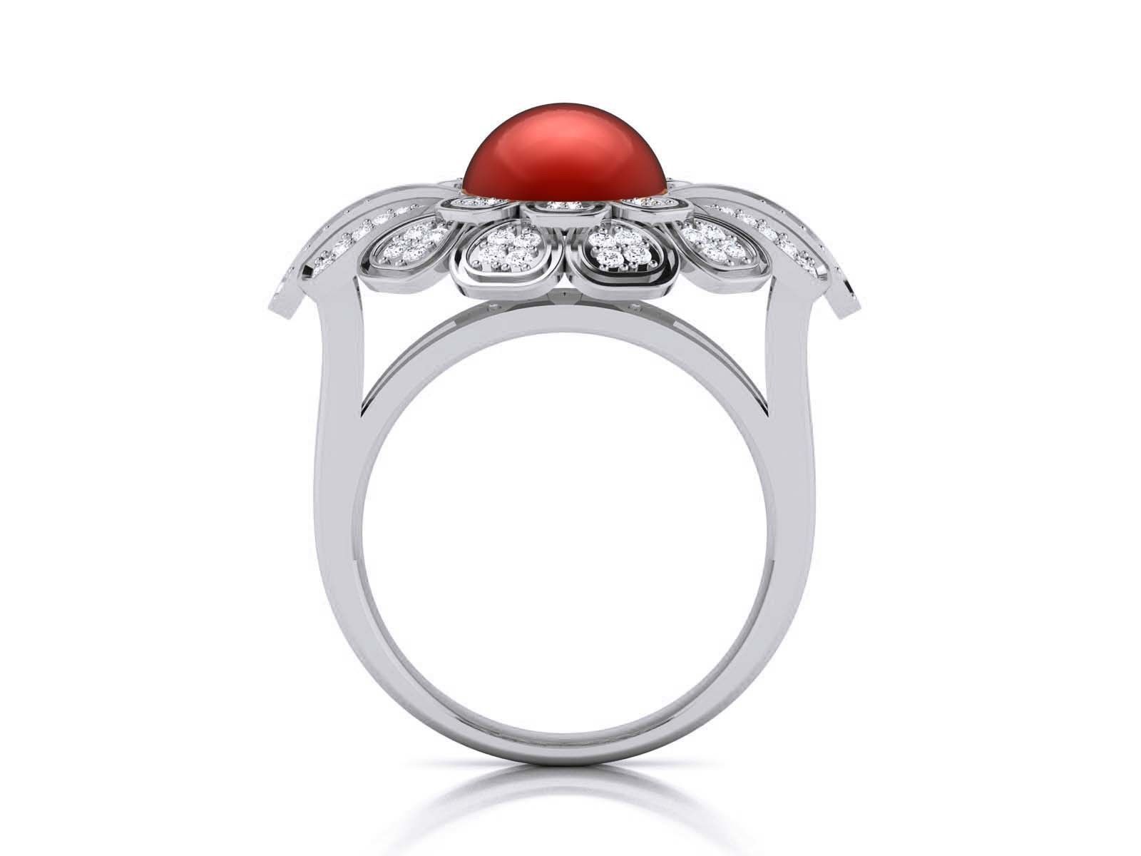  Diamond Flower Ring 3dm render detail 3D print model_5