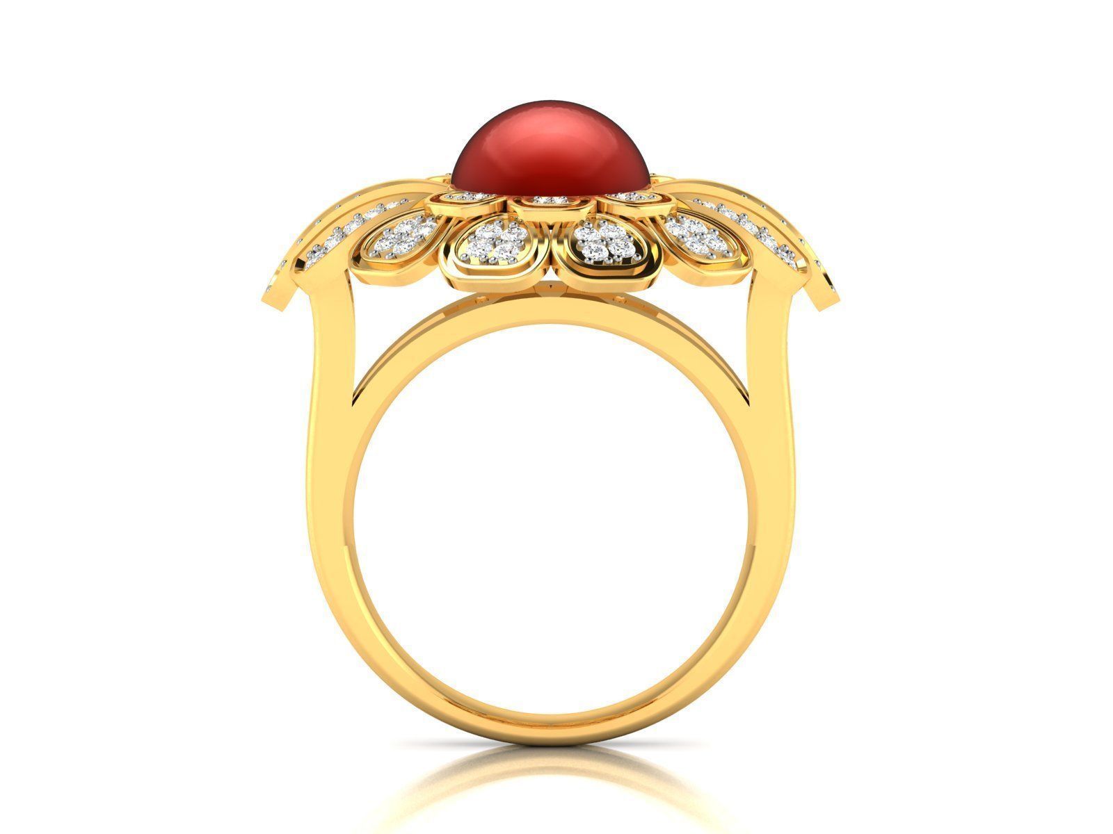  Diamond Flower Ring 3dm render detail 3D print model_4