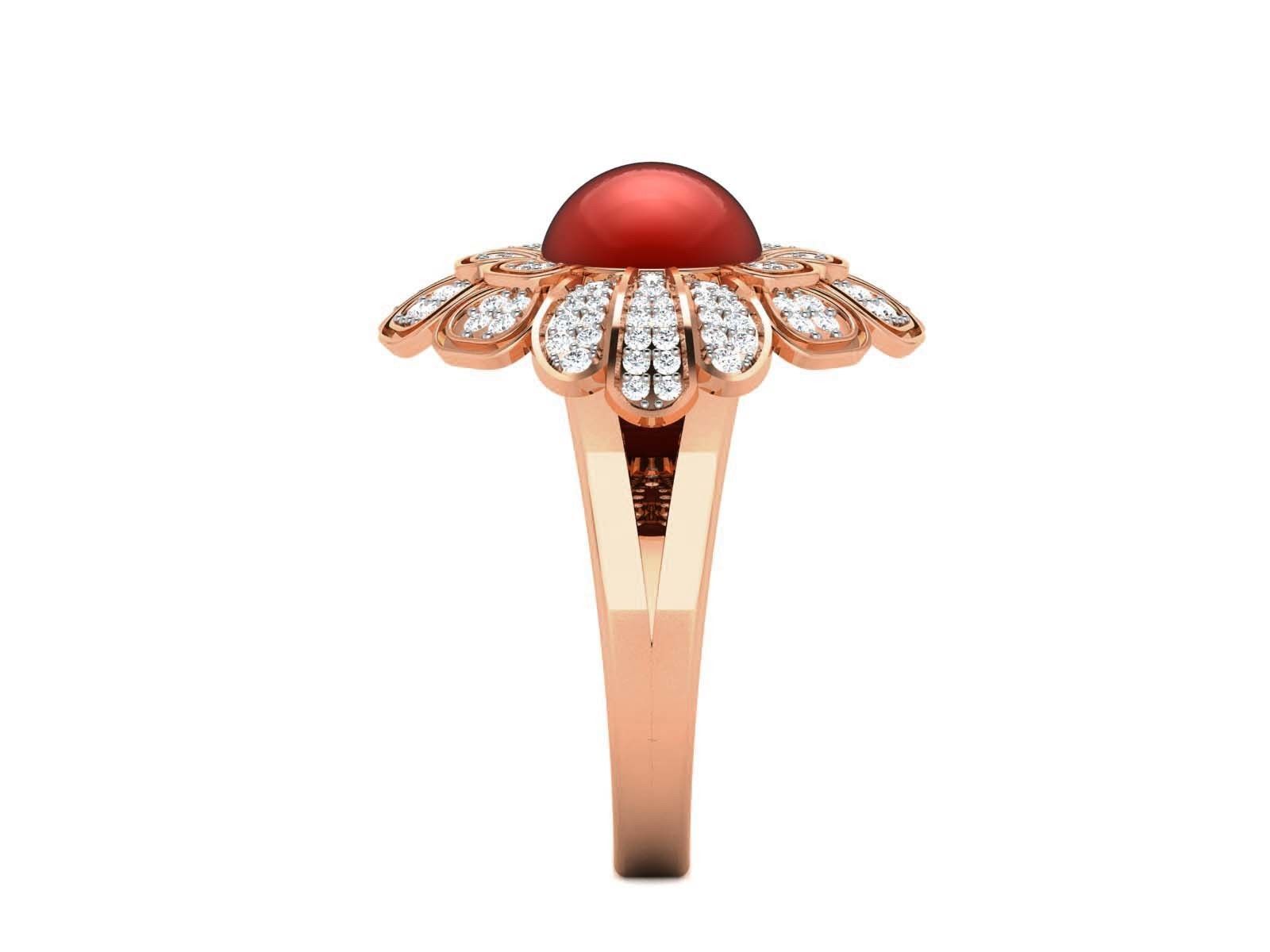  Diamond Flower Ring 3dm render detail 3D print model_9