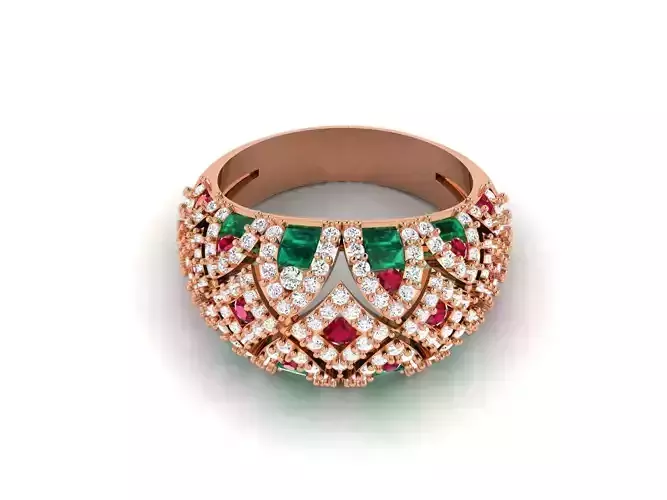 Gemstone Diamond Ring 3dm render detail 3D print model