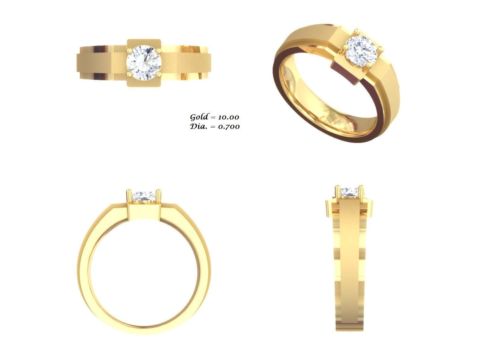 Women Diamond Ring 3dm render detail 3D print model_13