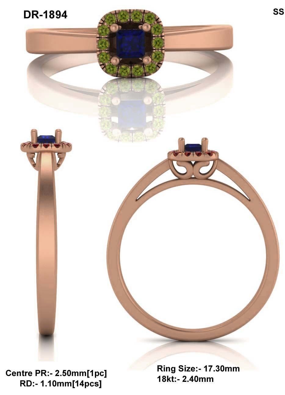 Women Diamond Ring 3dm render detail 3D print model_14