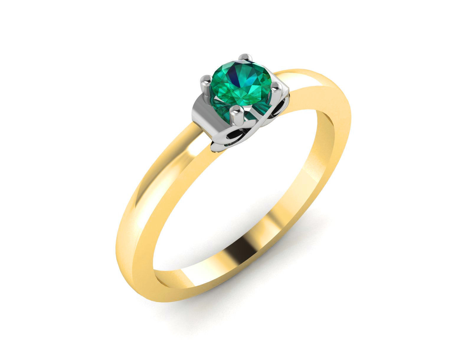Emerald Ring 3dm render detail 3D print model_1