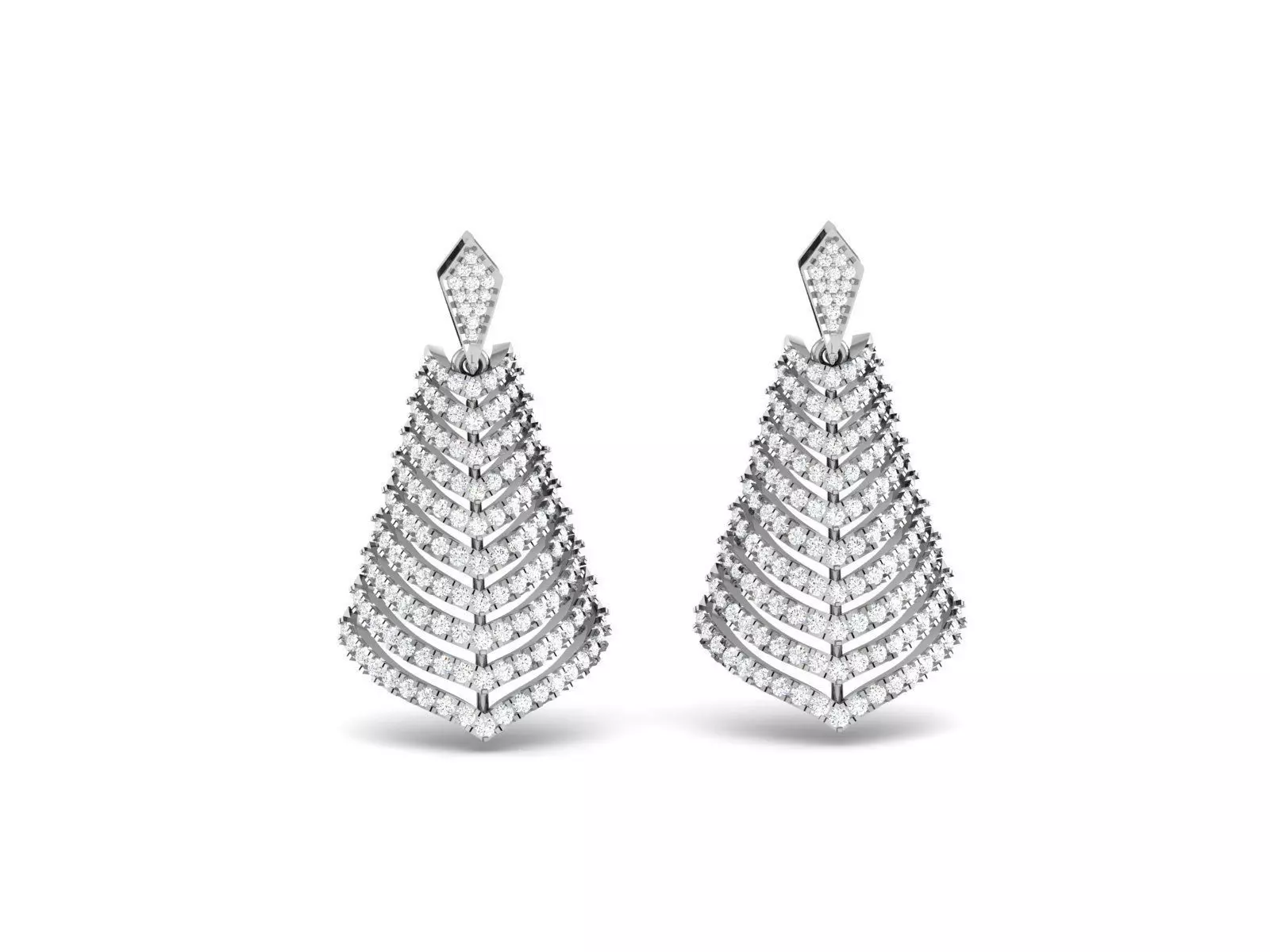 Diamond Studs Earrings 3dm render details 3D print model_0