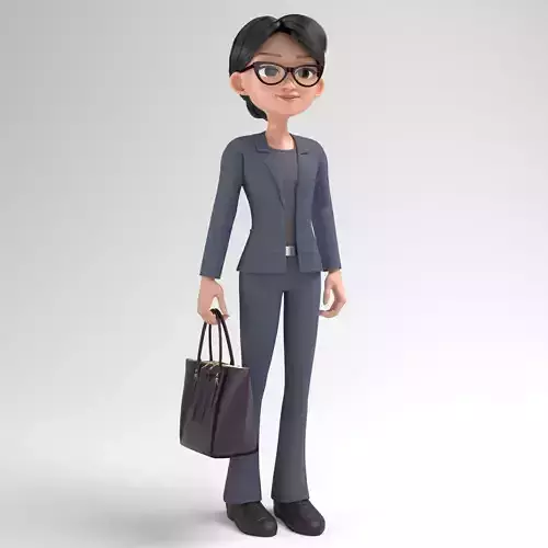 Emily Cartoon Woman Rigged Low-poly 3D model