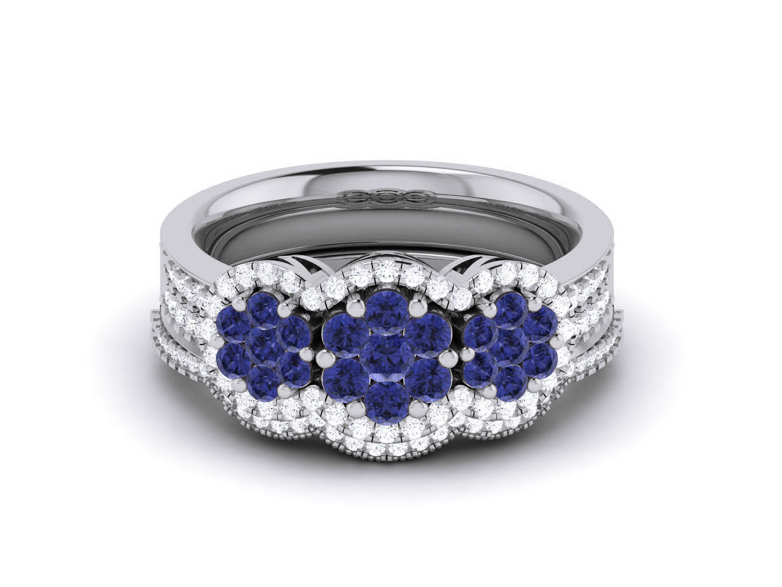 Women Diamond Ring 3dm render detail 3D print model_11