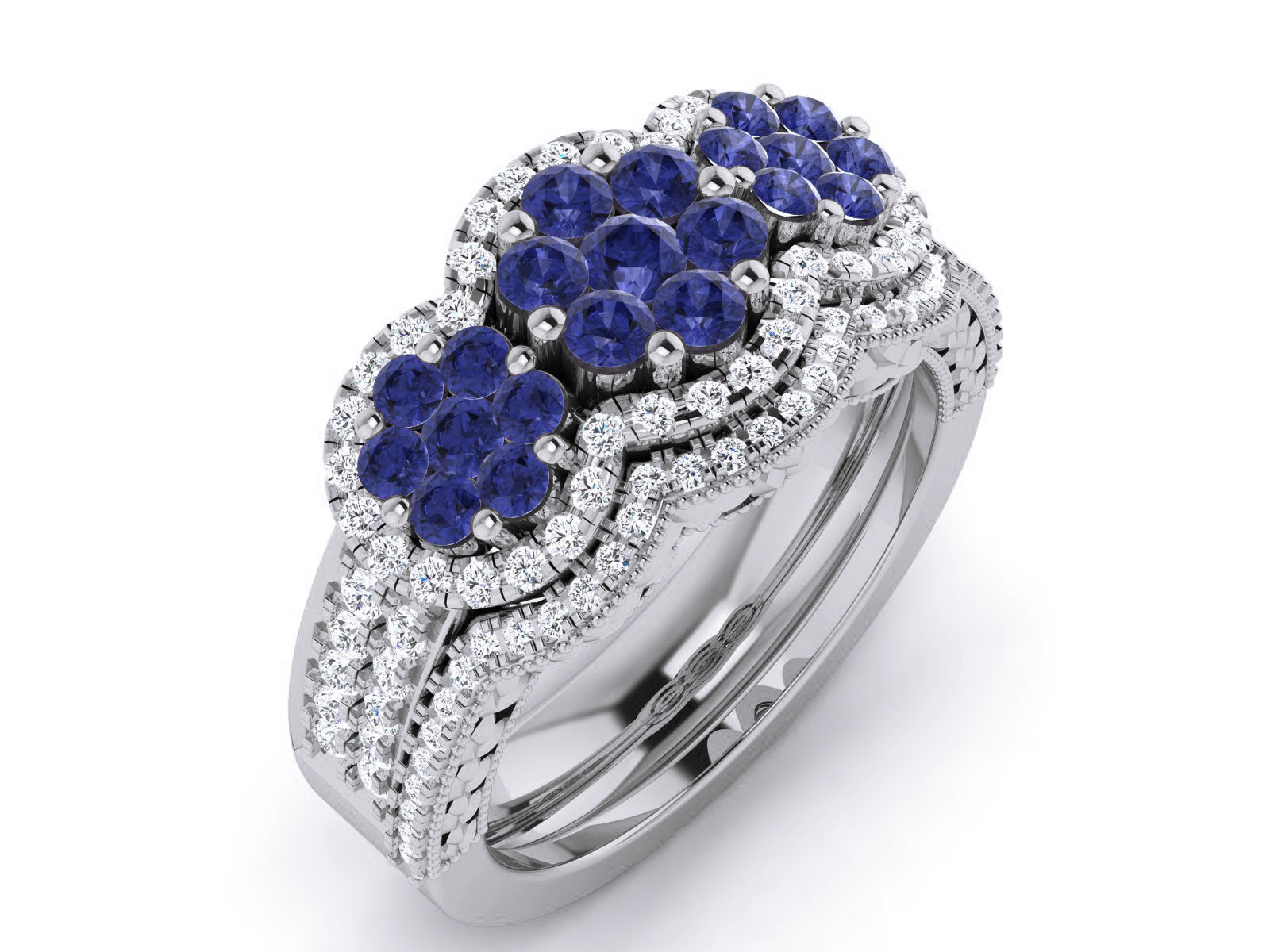 Women Diamond Ring 3dm render detail 3D print model_2