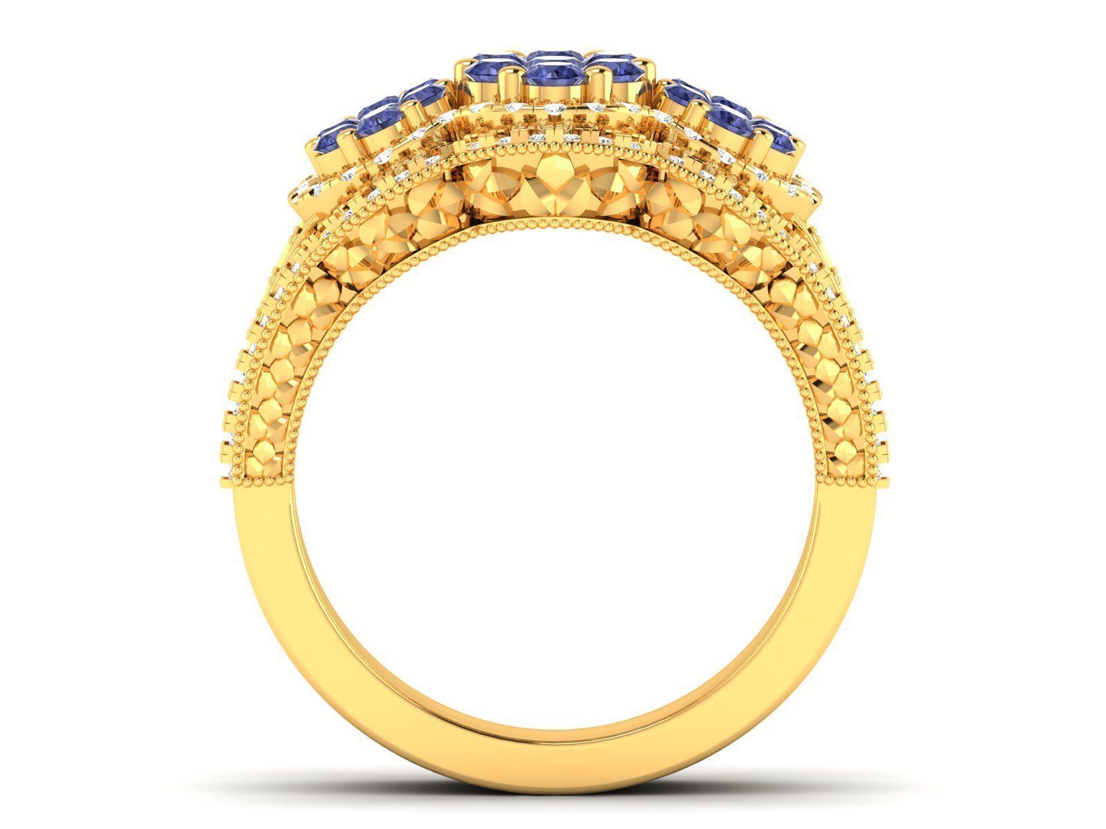 Women Diamond Ring 3dm render detail 3D print model_4