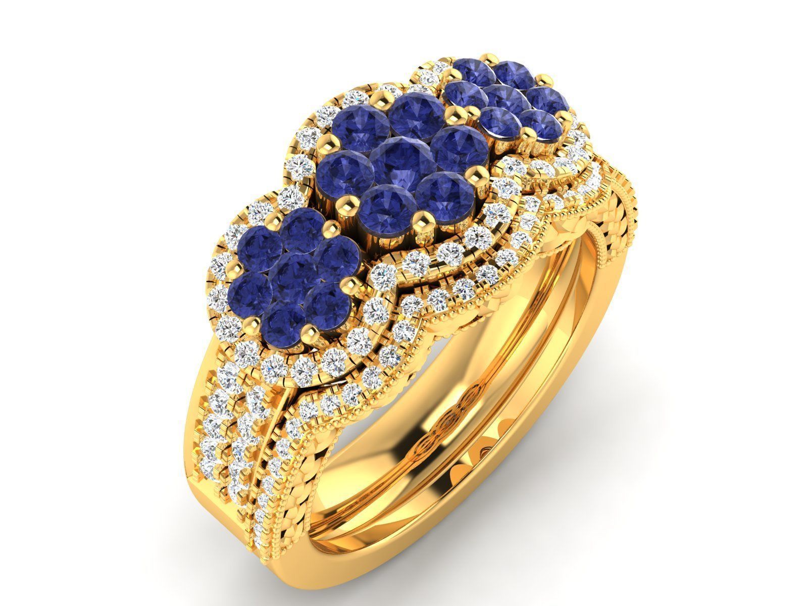 Women Diamond Ring 3dm render detail 3D print model_1