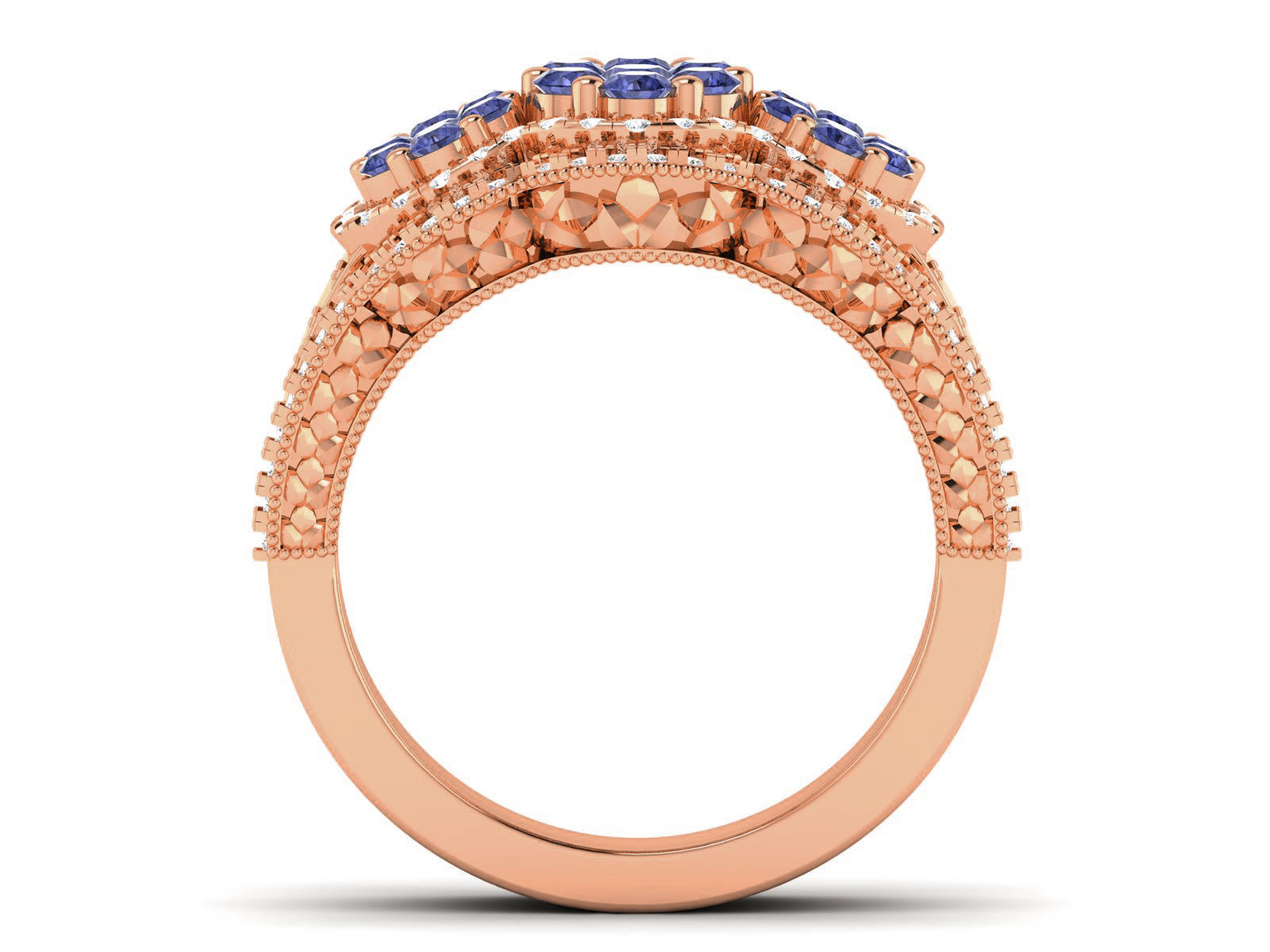 Women Diamond Ring 3dm render detail 3D print model_5