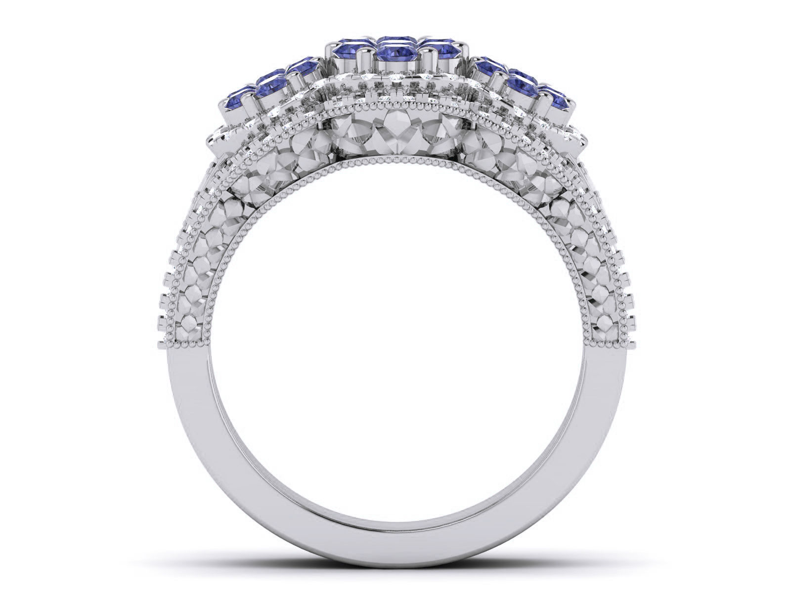 Women Diamond Ring 3dm render detail 3D print model_6