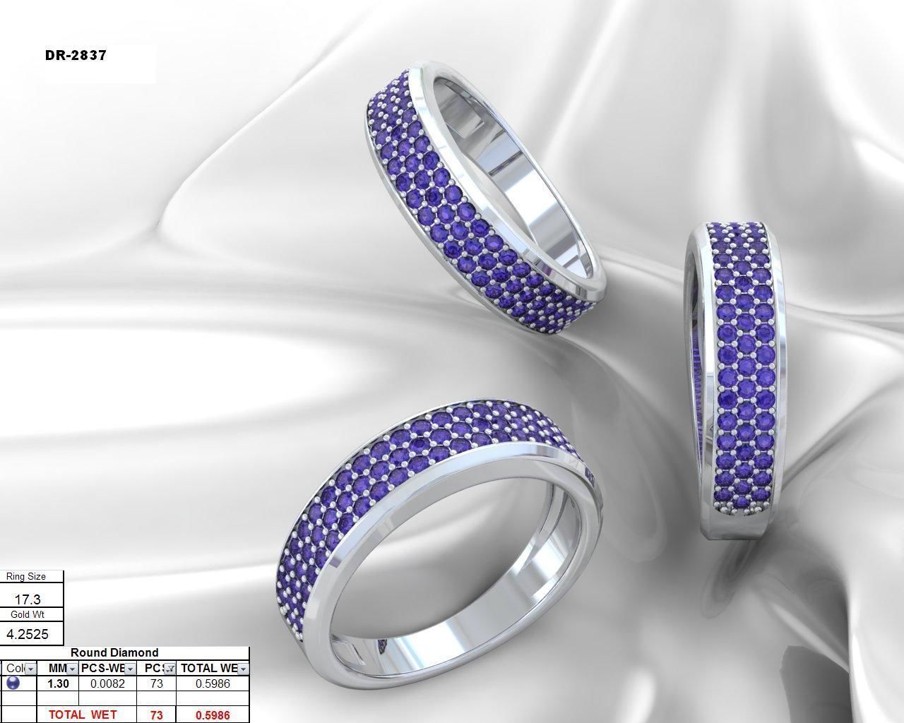 Women Diamond Ring 3dm render detail 3D print model_4