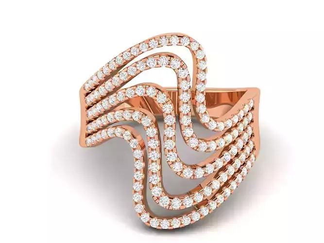 Diamond Wave Ring  3D print model