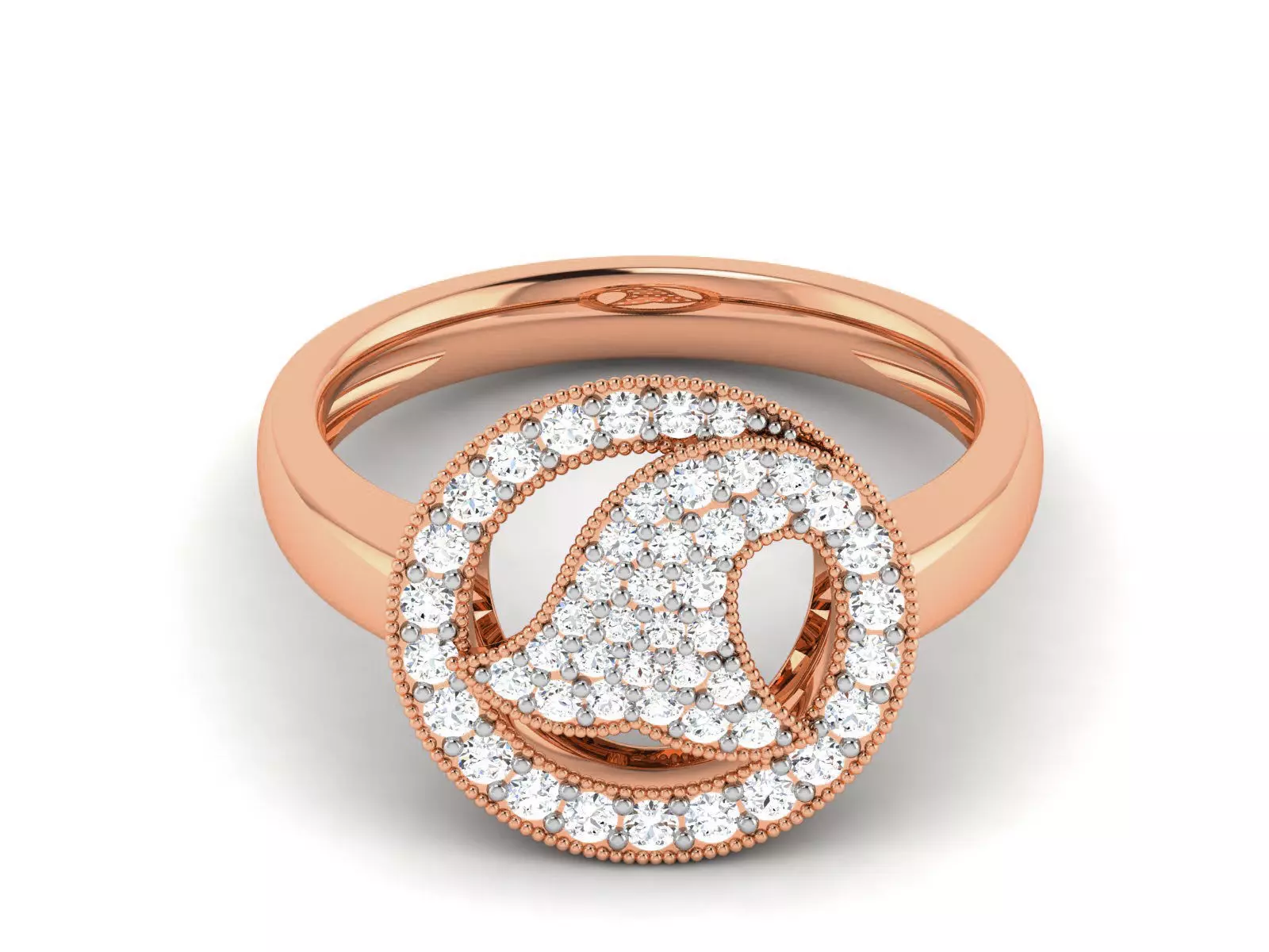 Shark Fin Diamond Ring 3dm render detail 3D print model