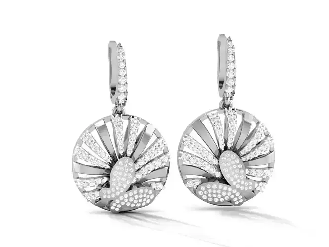 Diamond Studs Earrings 3dm render details