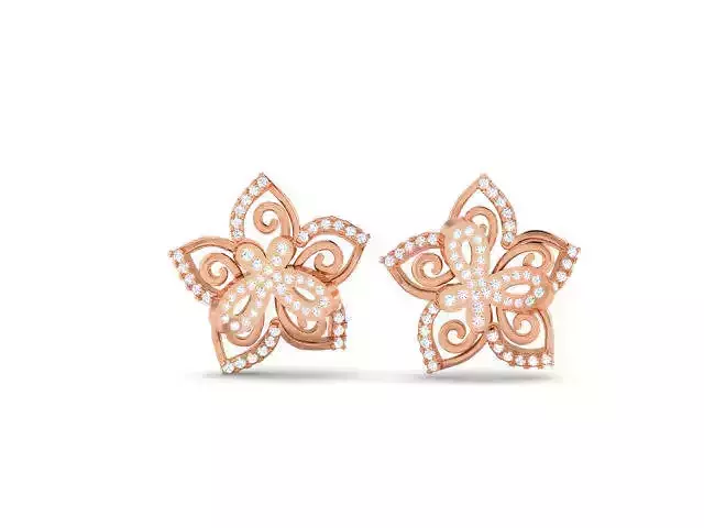Diamond Studs Earrings 3dm render details