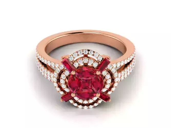 Women Diamond Ring 3dm render detail